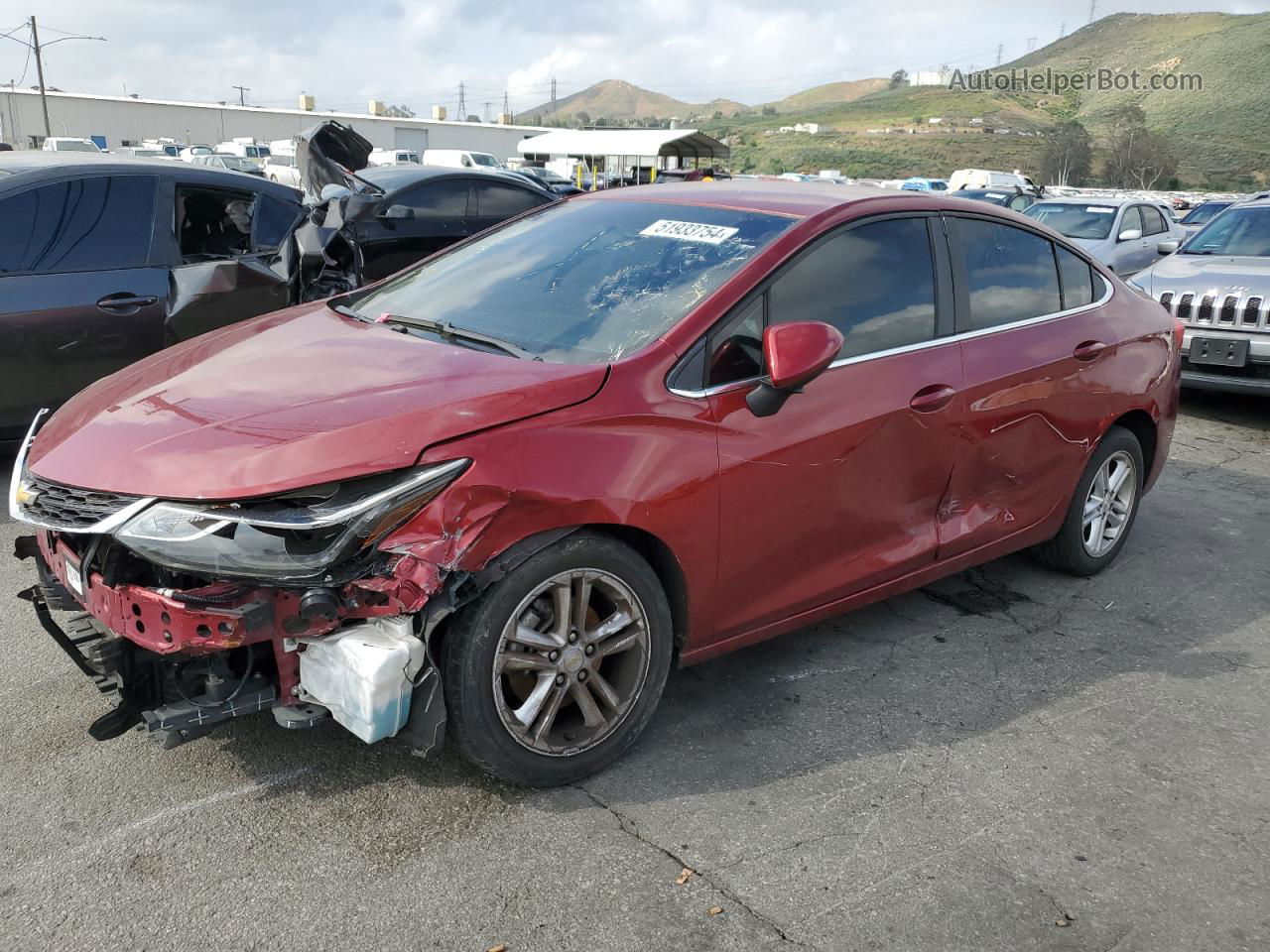 2017 Chevrolet Cruze Lt Red vin: 1G1BE5SM2H7192718