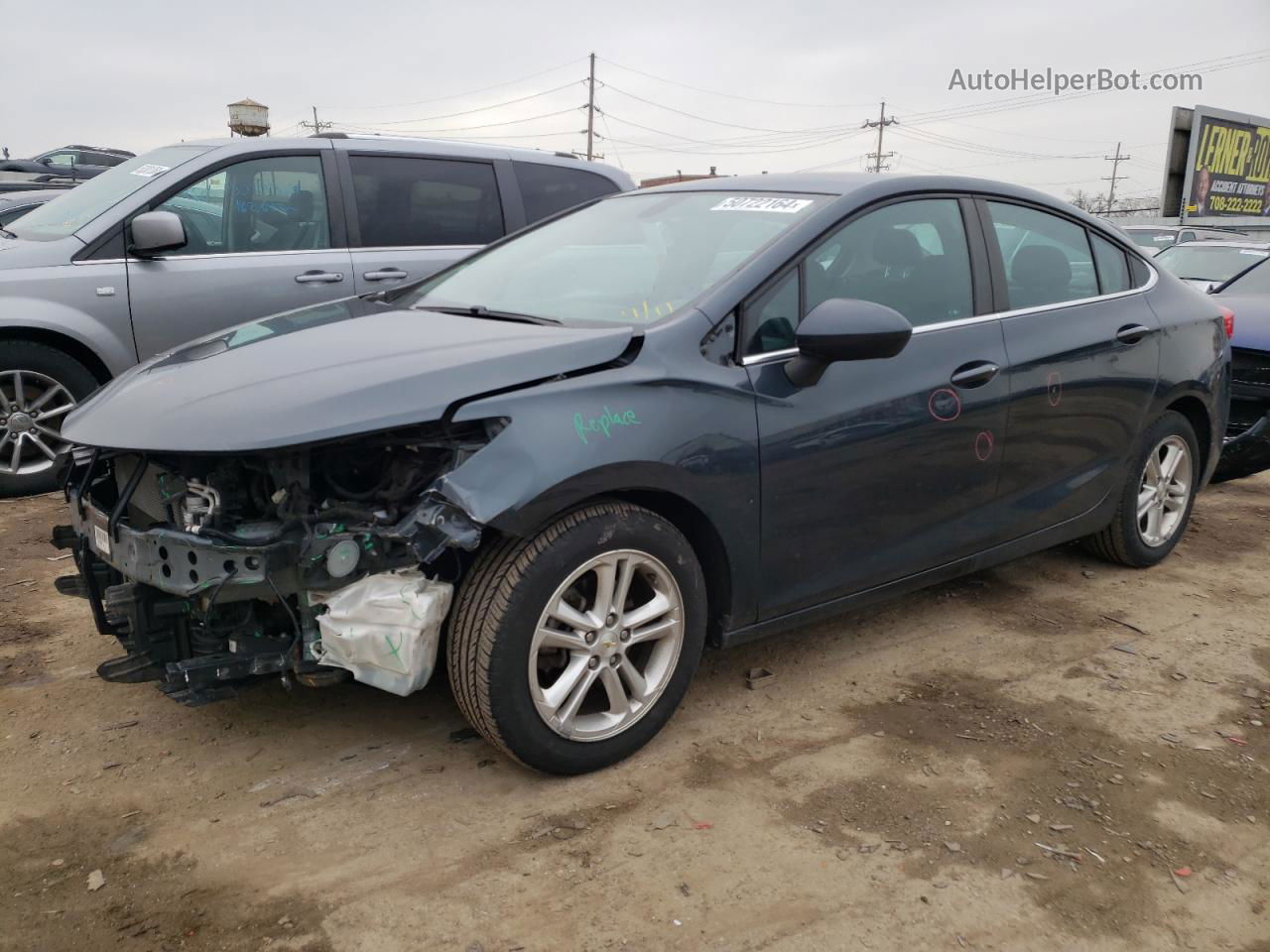 2017 Chevrolet Cruze Lt Серый vin: 1G1BE5SM4H7246567