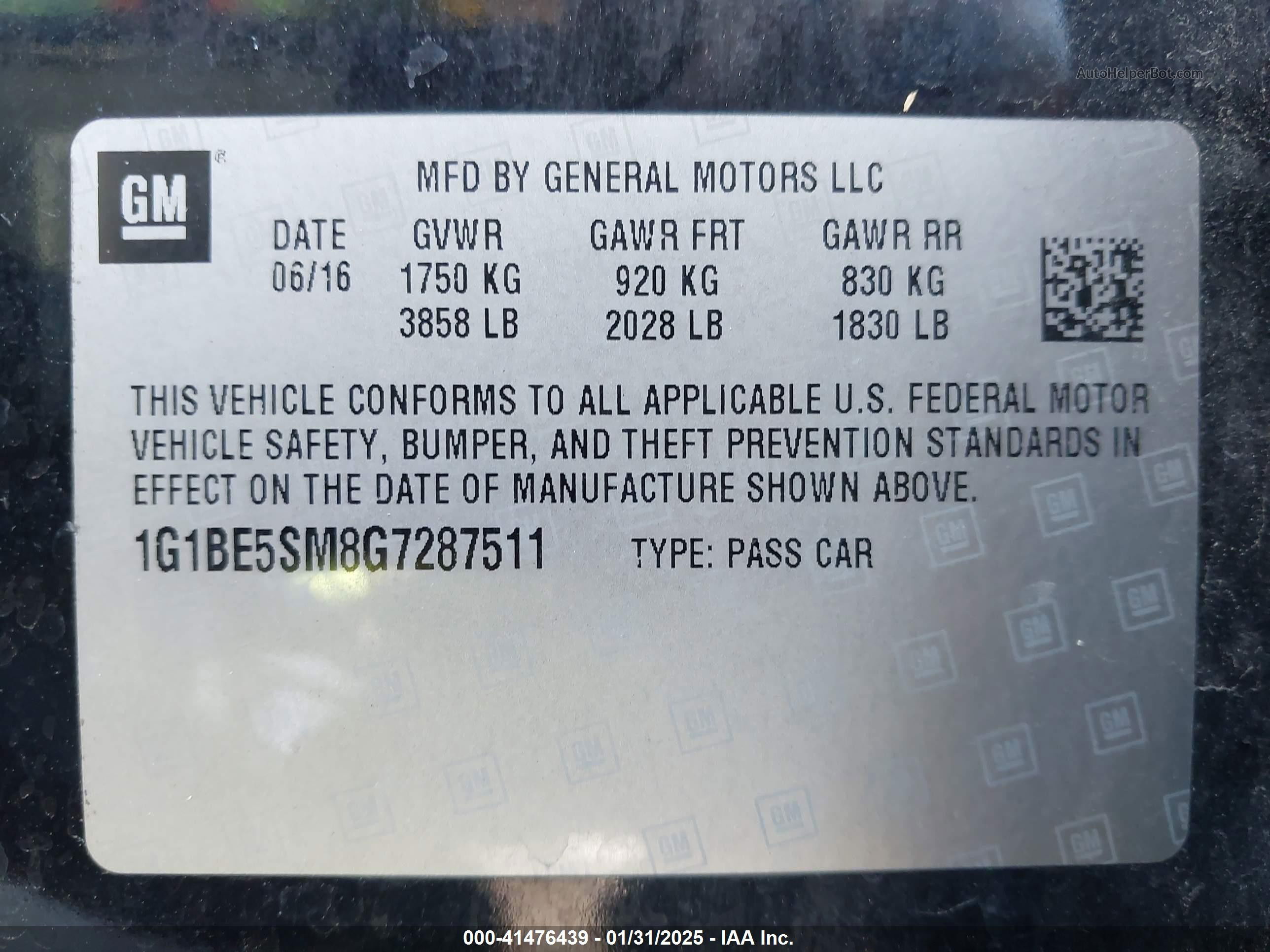 2016 Chevrolet Cruze Lt Auto Black vin: 1G1BE5SM8G7287511