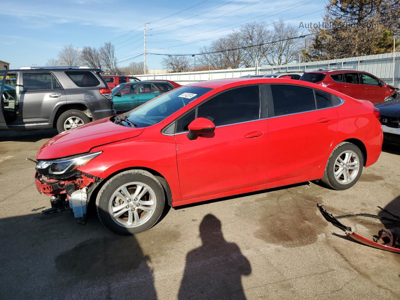 2017 Chevrolet Cruze Lt Red vin: 1G1BE5SM9H7197401