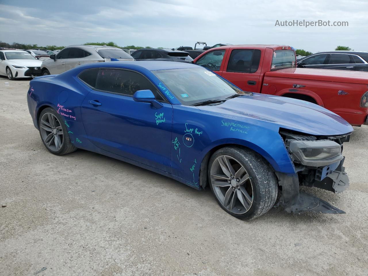 2018 Chevrolet Camaro Lt Blue vin: 1G1FB1RS1J0137957