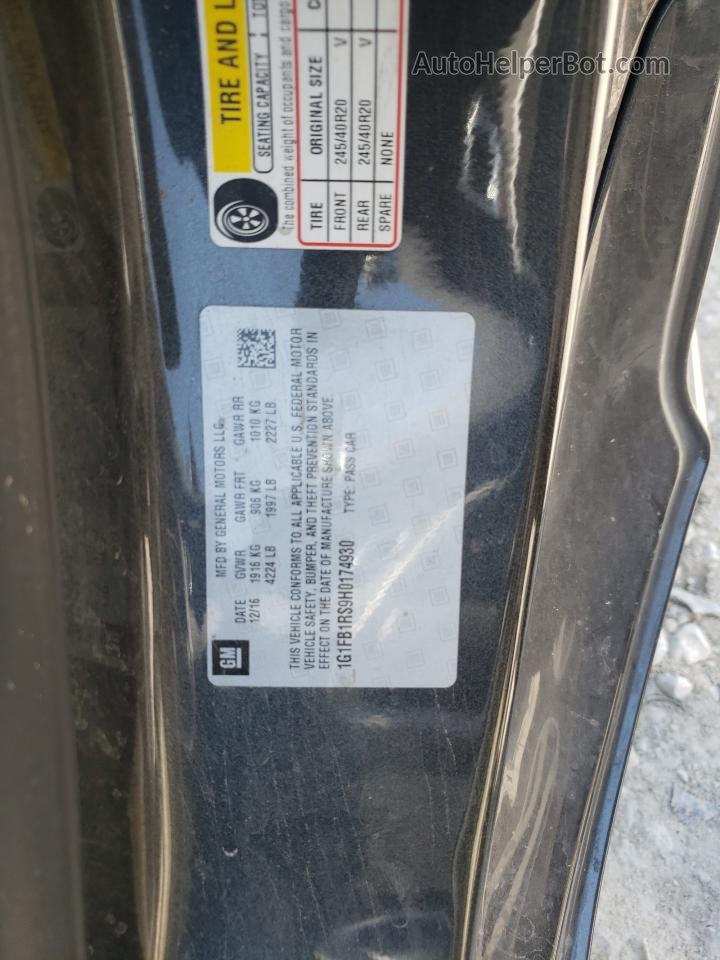 2017 Chevrolet Camaro Lt Серый vin: 1G1FB1RS9H0174930