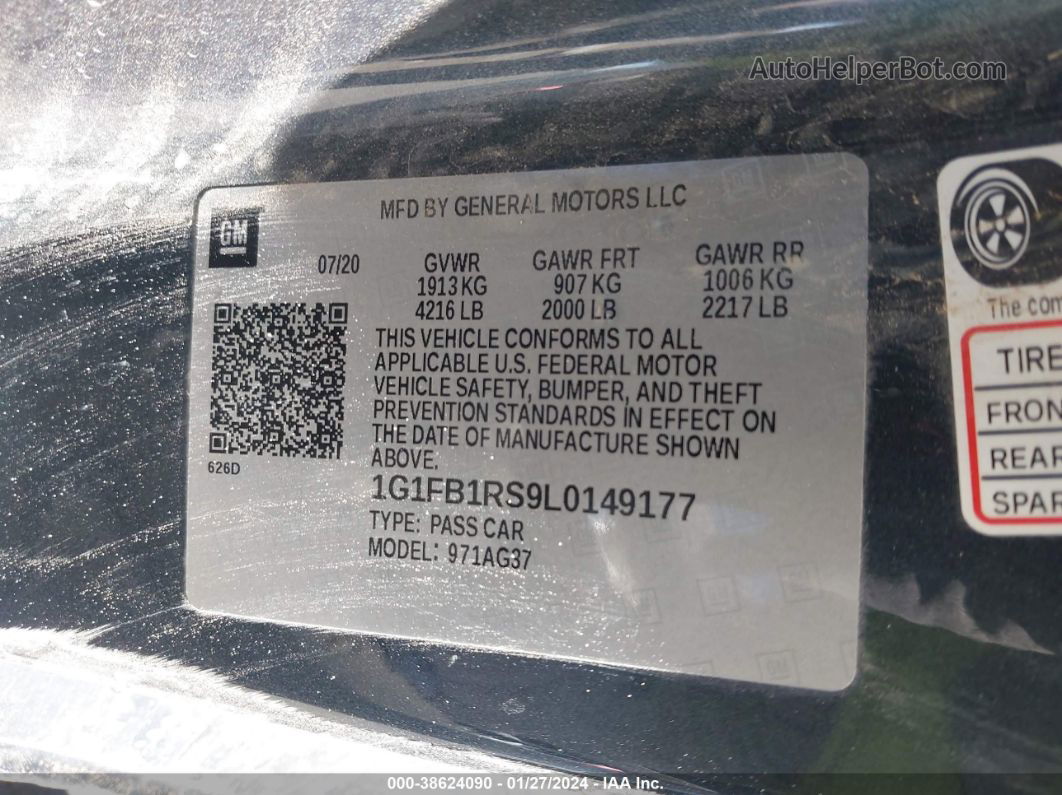 2020 Chevrolet Camaro Rwd  1lt Gray vin: 1G1FB1RS9L0149177