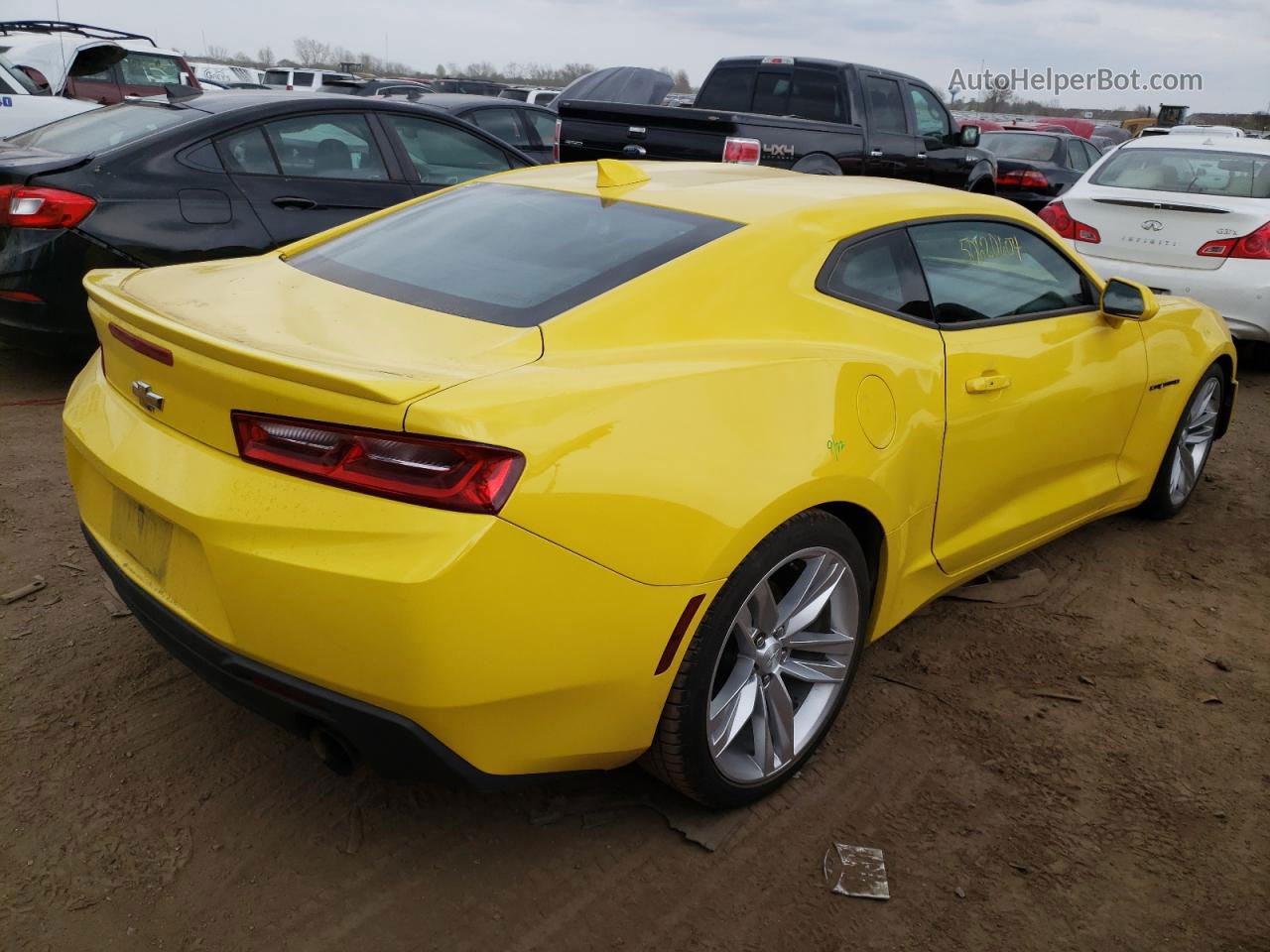 2018 Chevrolet Camaro Lt Yellow vin: 1G1FB1RX1J0163406