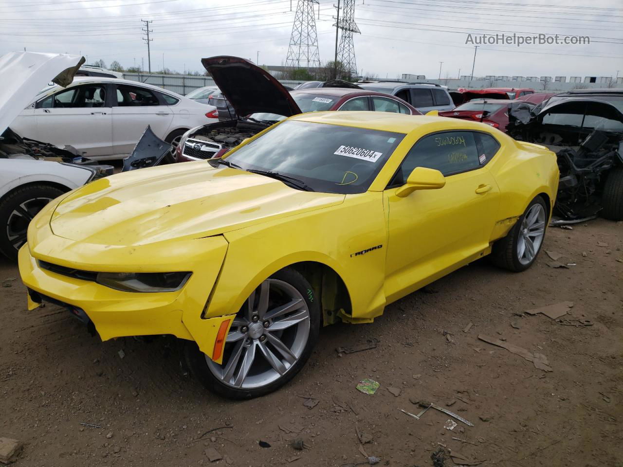 2018 Chevrolet Camaro Lt Yellow vin: 1G1FB1RX1J0163406