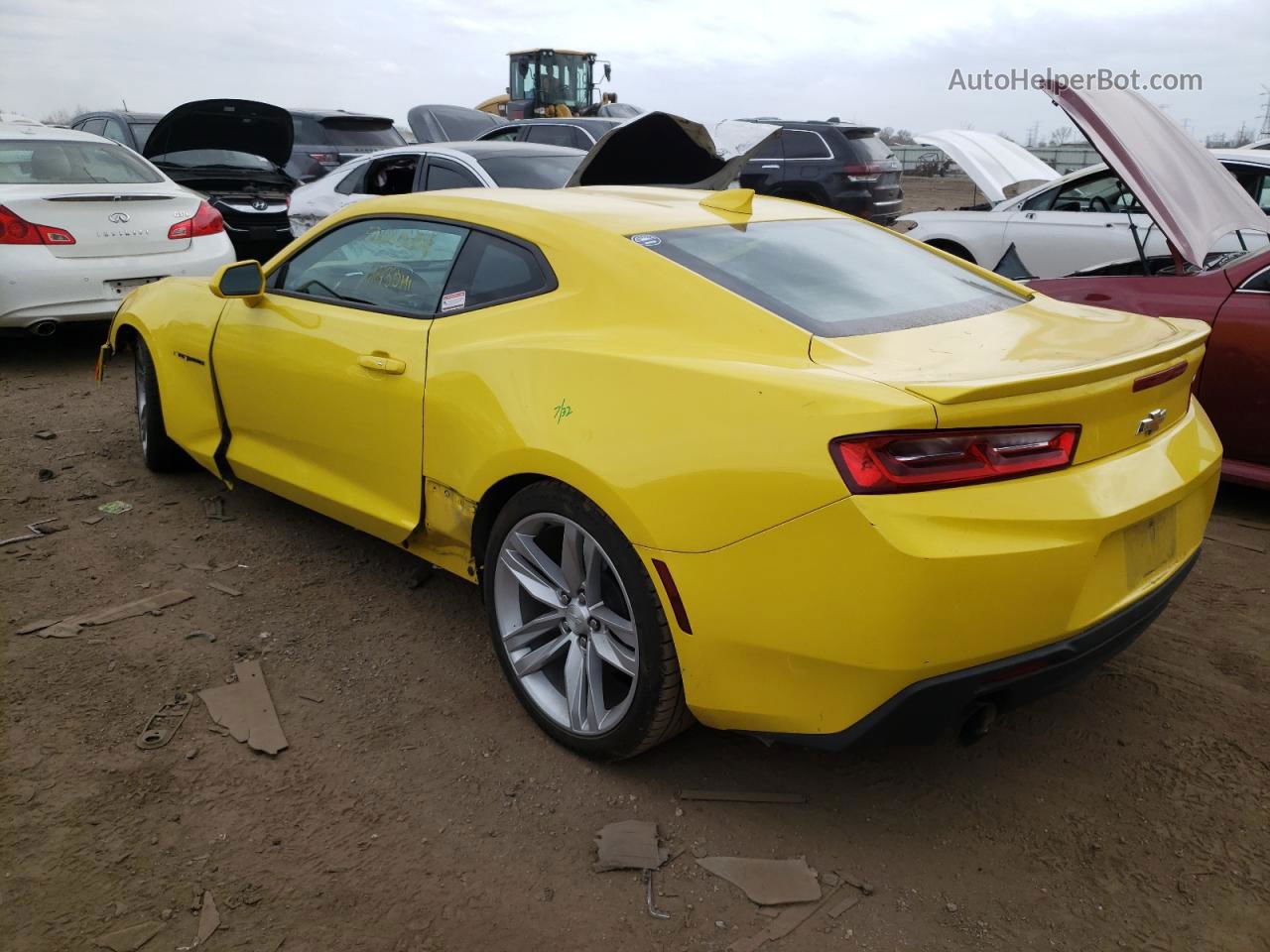 2018 Chevrolet Camaro Lt Yellow vin: 1G1FB1RX1J0163406