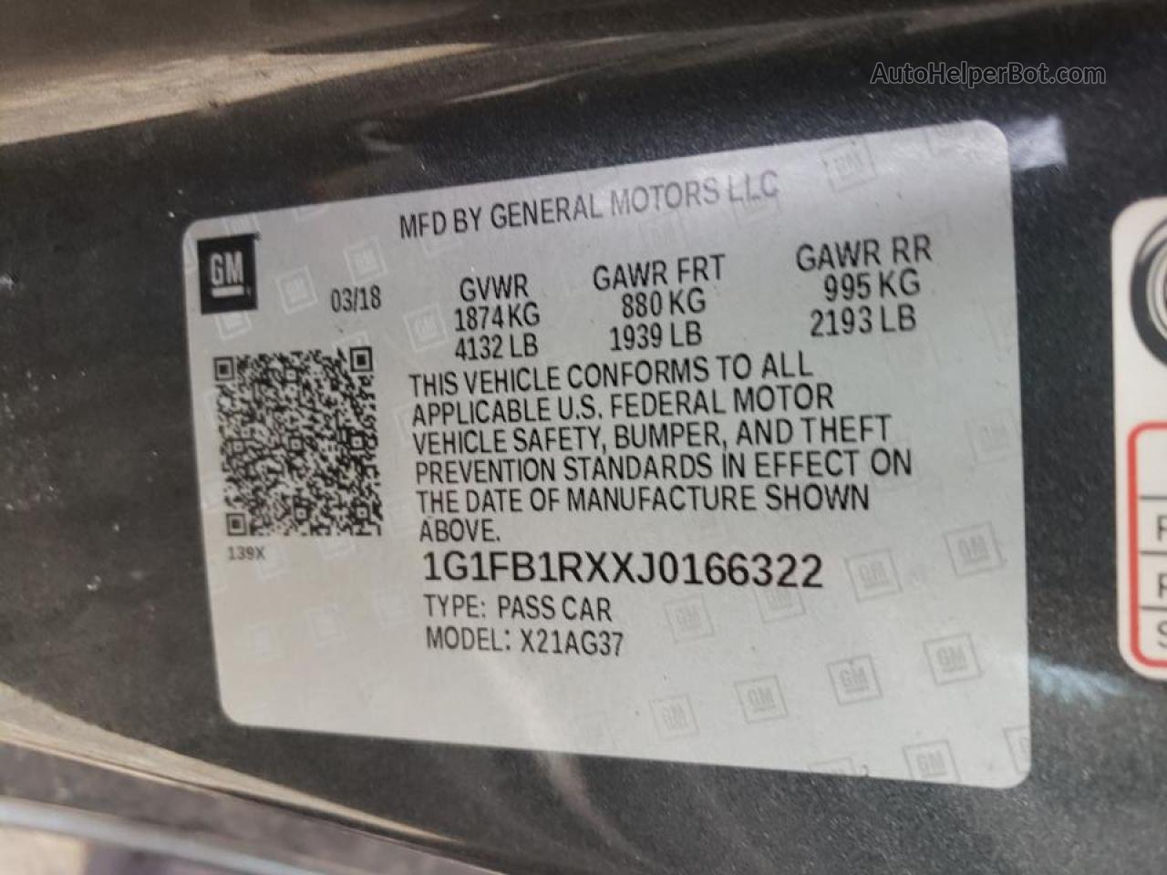 2018 Chevrolet Camaro Lt Gray vin: 1G1FB1RXXJ0166322