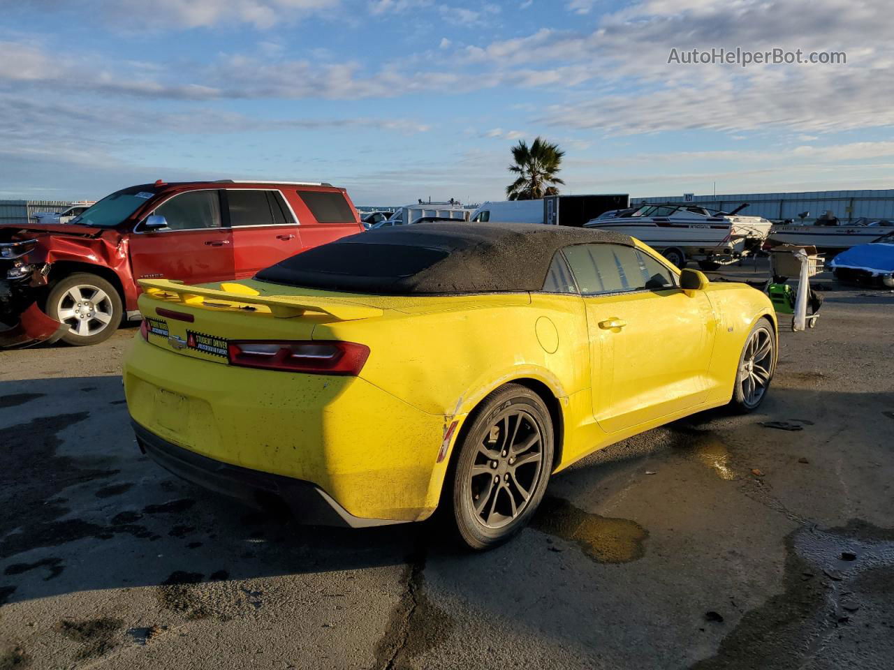 2018 Chevrolet Camaro Lt Желтый vin: 1G1FB3DS2J0103755