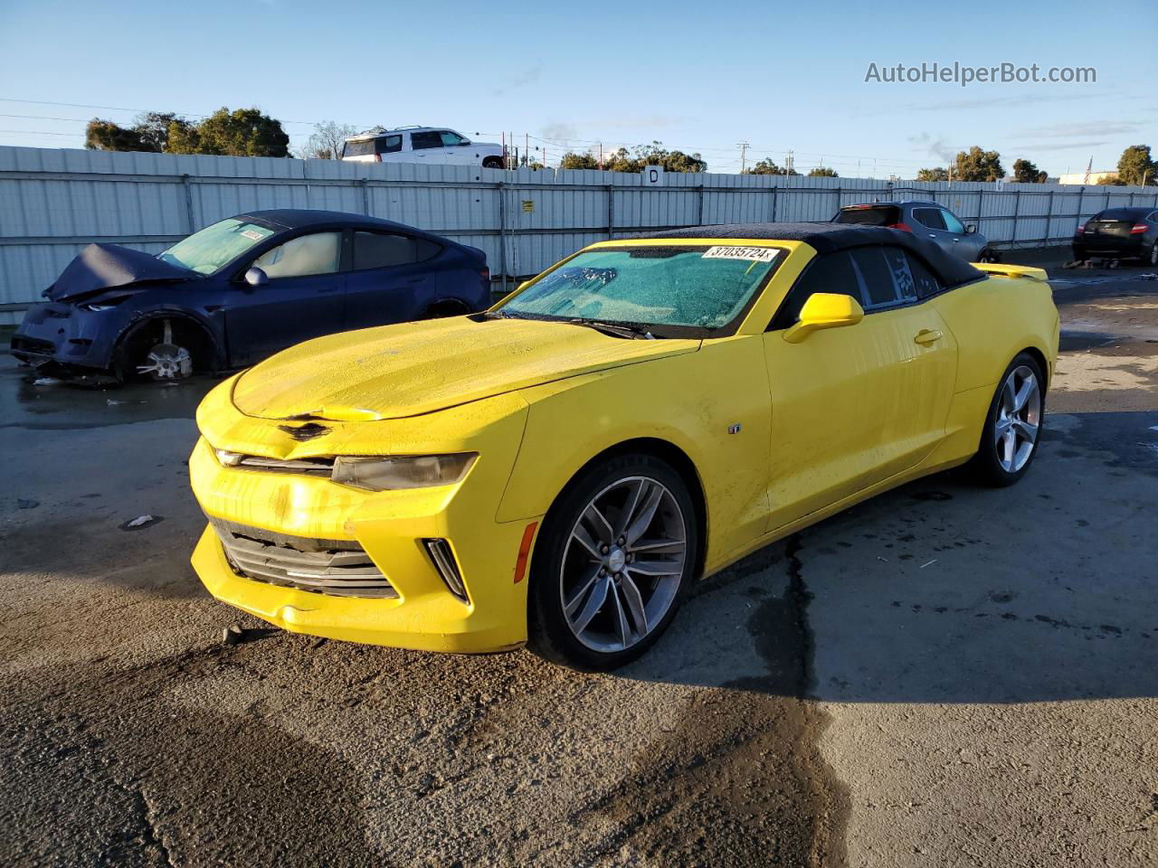 2018 Chevrolet Camaro Lt Yellow vin: 1G1FB3DS2J0103755