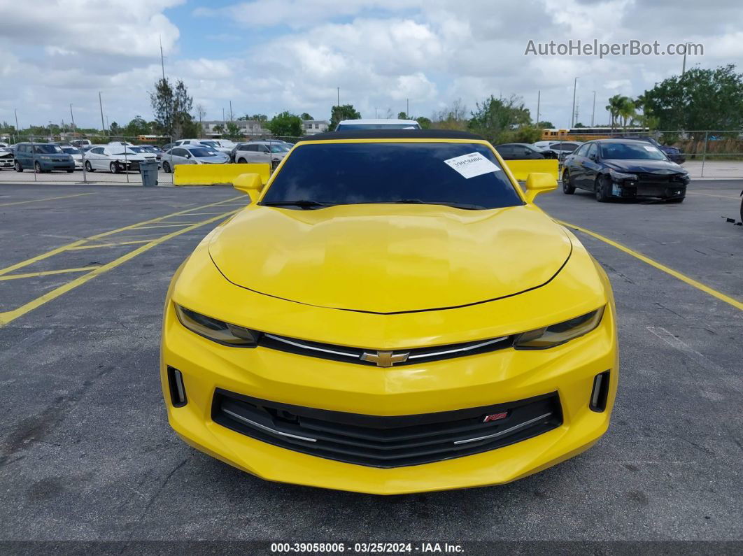 2017 Chevrolet Camaro 1lt Yellow vin: 1G1FB3DSXH0177838