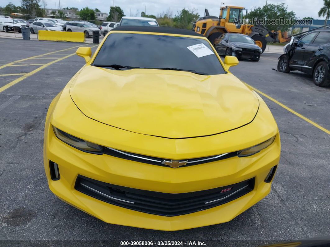 2017 Chevrolet Camaro 1lt Yellow vin: 1G1FB3DSXH0177838