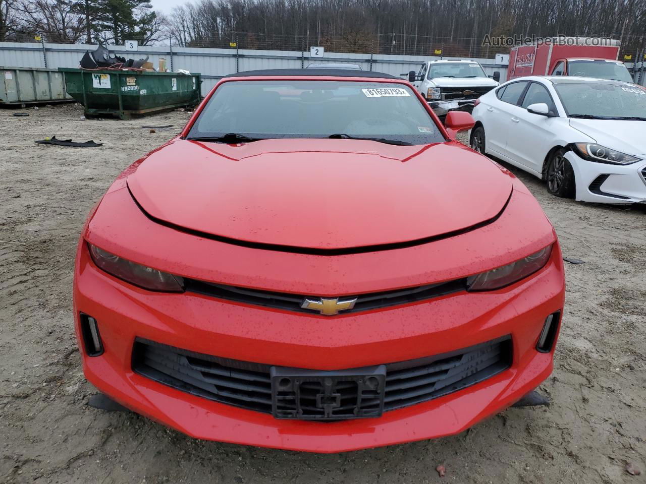 2017 Chevrolet Camaro Lt Red vin: 1G1FB3DX2H0140777