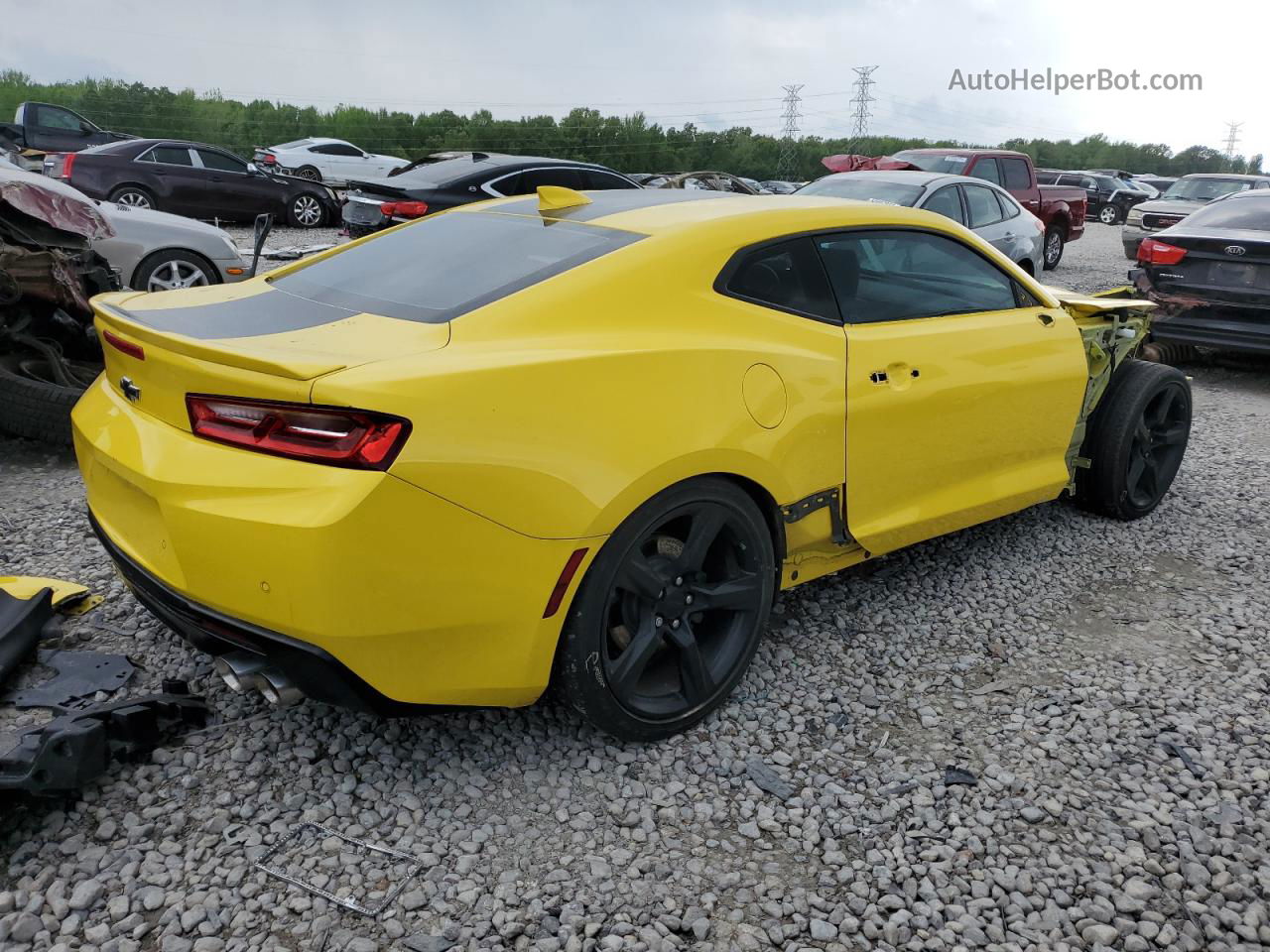 2018 Chevrolet Camaro Lt Желтый vin: 1G1FD1RS2J0102516