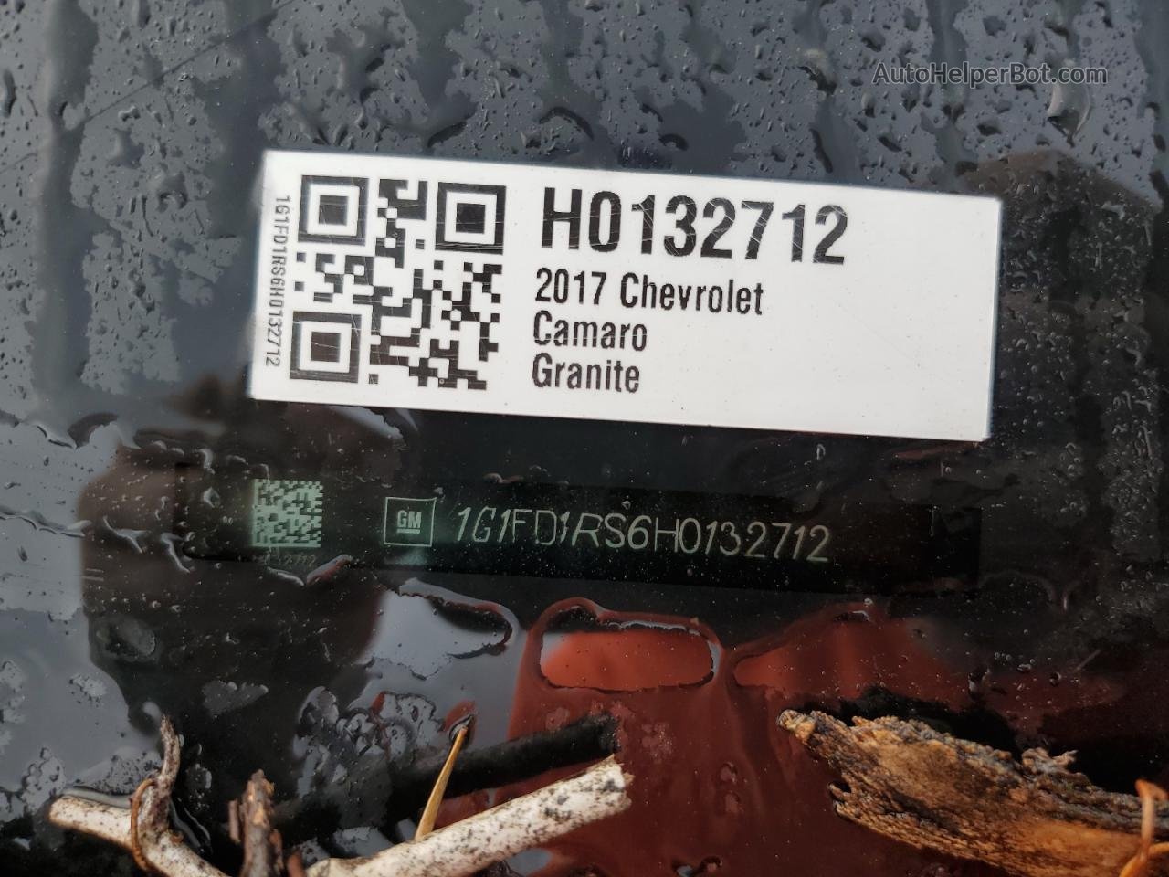 2017 Chevrolet Camaro Lt Угольный vin: 1G1FD1RS6H0132712