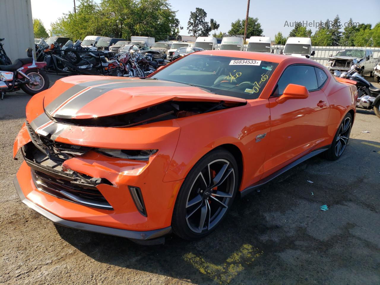 2018 Chevrolet Camaro Lt Orange vin: 1G1FD1RX4J0190870