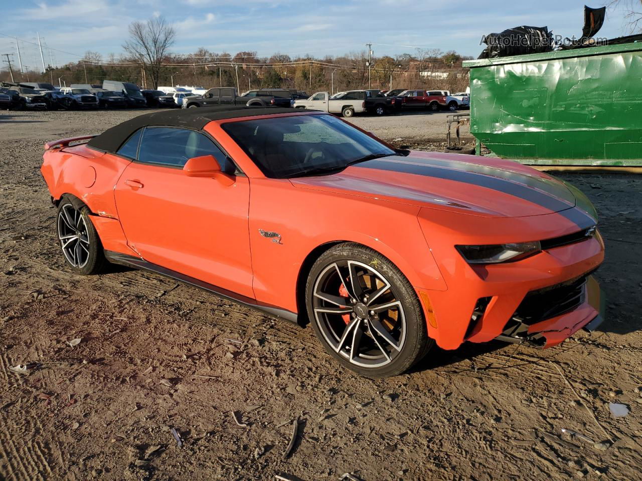 2018 Chevrolet Camaro Lt Orange vin: 1G1FD3DS2J0161777