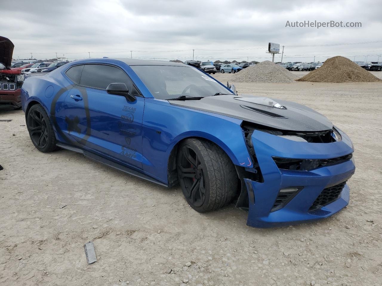 2018 Chevrolet Camaro Ss Blue vin: 1G1FE1R73J0173359