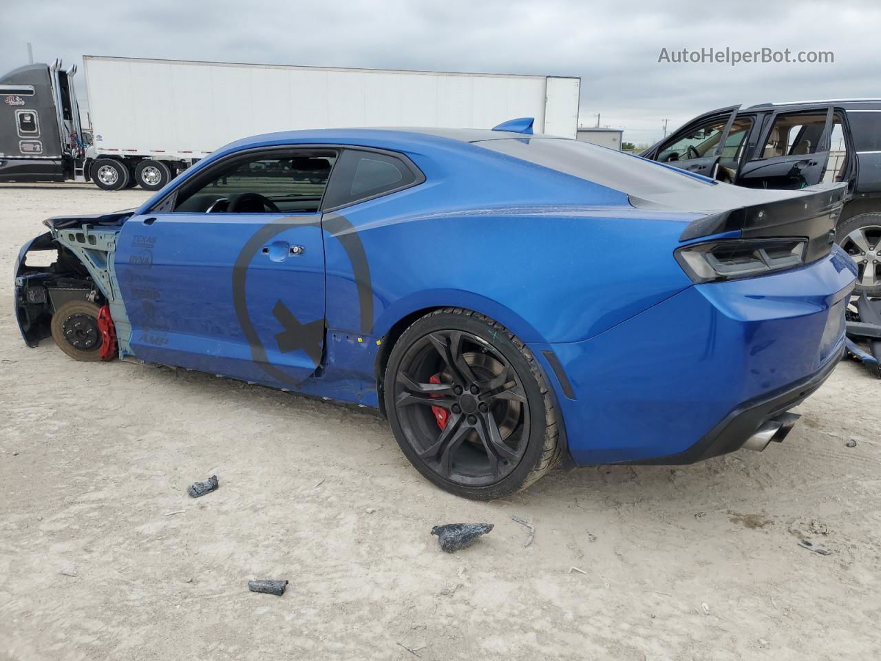 2018 Chevrolet Camaro Ss Blue vin: 1G1FE1R73J0173359