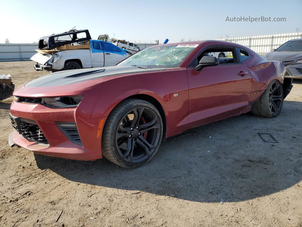 2018 Chevrolet Camaro Ss Burgundy vin: 1G1FE1R77J0117540