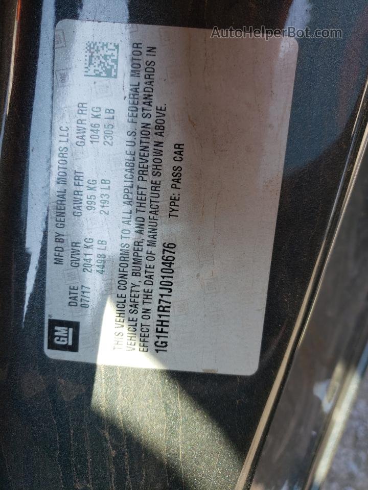 2018 Chevrolet Camaro Ss Угольный vin: 1G1FH1R71J0104676
