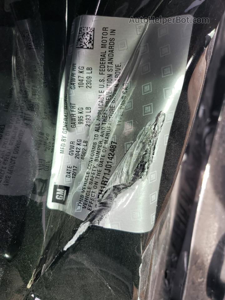 2018 Chevrolet Camaro Ss Черный vin: 1G1FH1R71J0142487