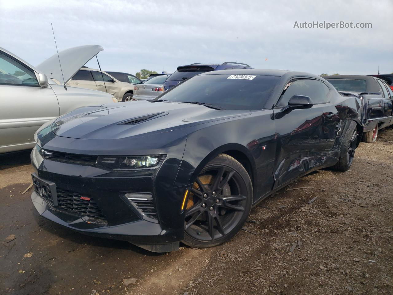 2018 Chevrolet Camaro Ss Black vin: 1G1FH1R71J0142487