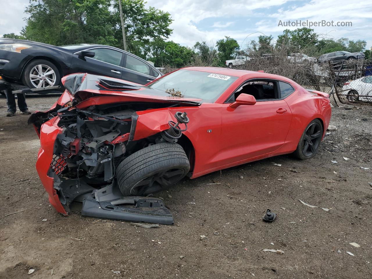 2017 Chevrolet Camaro Ss Red vin: 1G1FH1R74H0102513