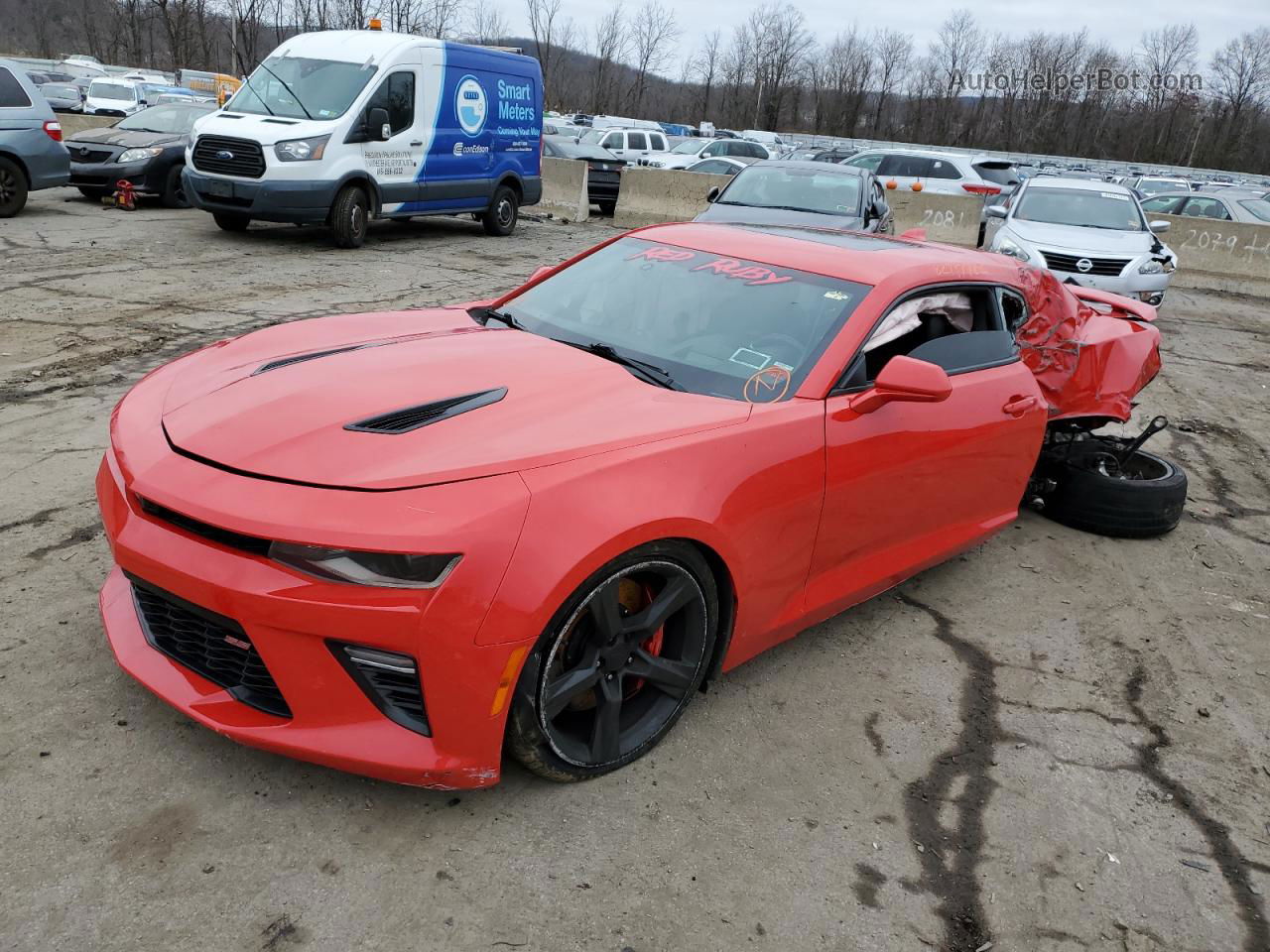 2017 Chevrolet Camaro Ss Red vin: 1G1FH1R74H0188857