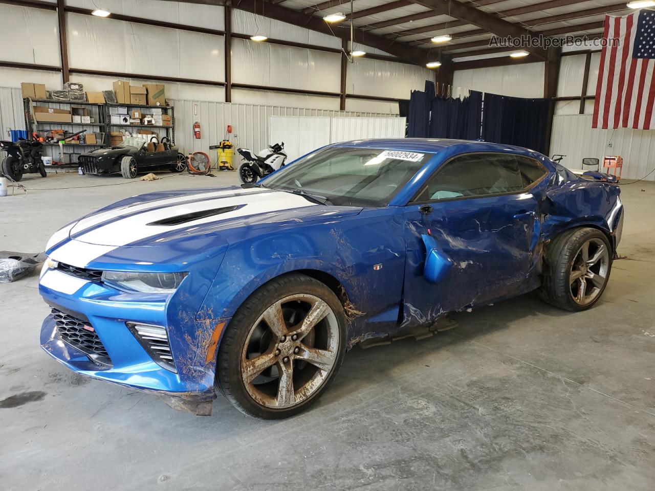 2017 Chevrolet Camaro Ss Blue vin: 1G1FH1R76H0124173