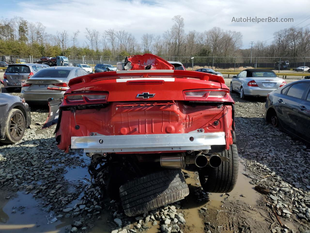 2018 Chevrolet Camaro Ss Red vin: 1G1FH3D73J0175915