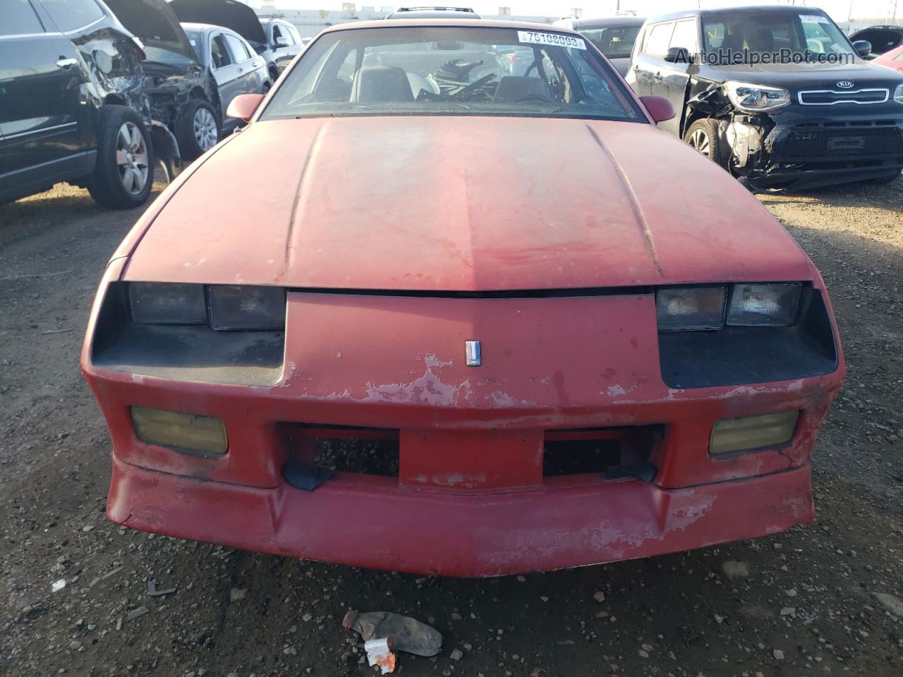 1991 Chevrolet Camaro Rs Red vin: 1G1FP23E9ML155877