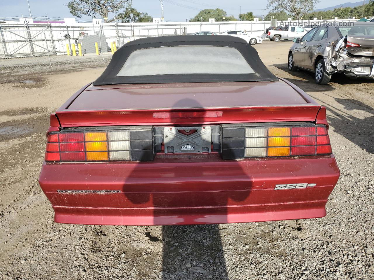 1991 Chevrolet Camaro Z28 Maroon vin: 1G1FP33F9ML143291