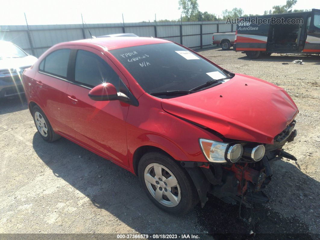 2014 Chevrolet Sonic Ls Red vin: 1G1JB5SH6E4244033