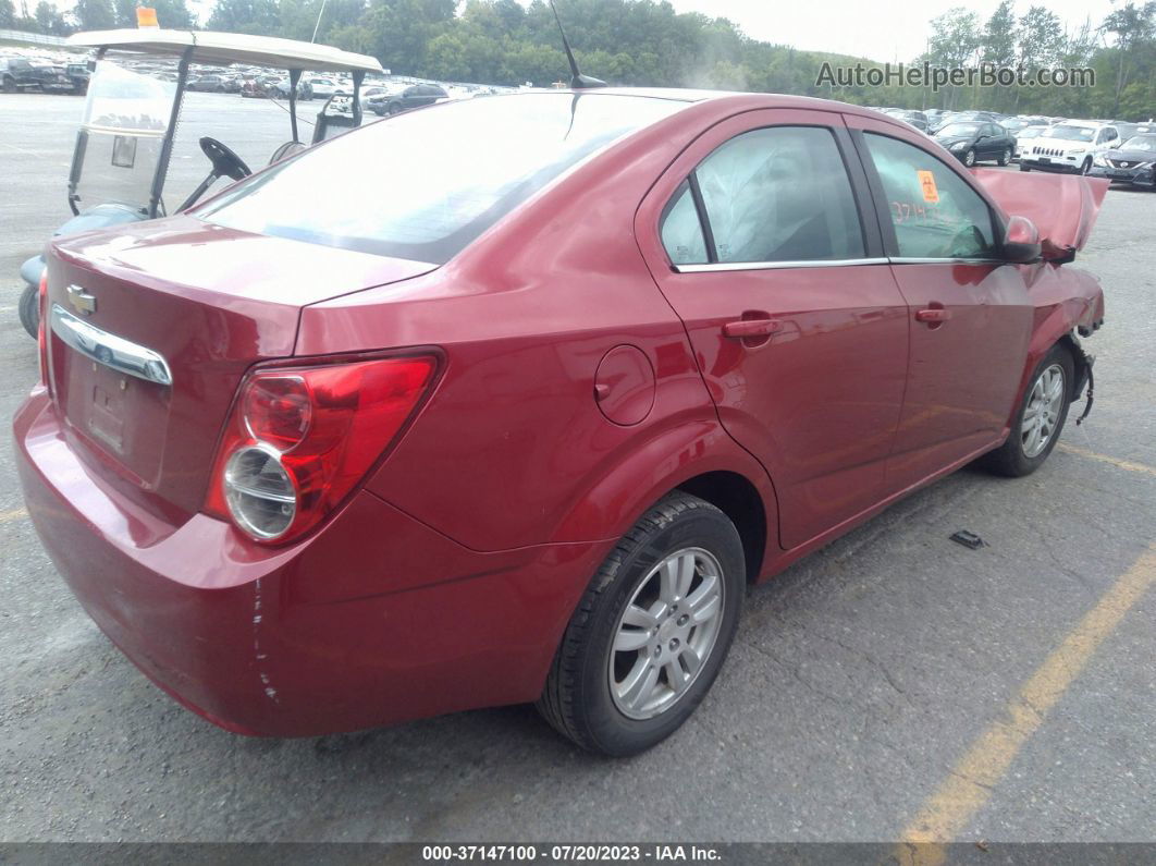 2013 Chevrolet Sonic Lt Red vin: 1G1JC5SB1D4111459