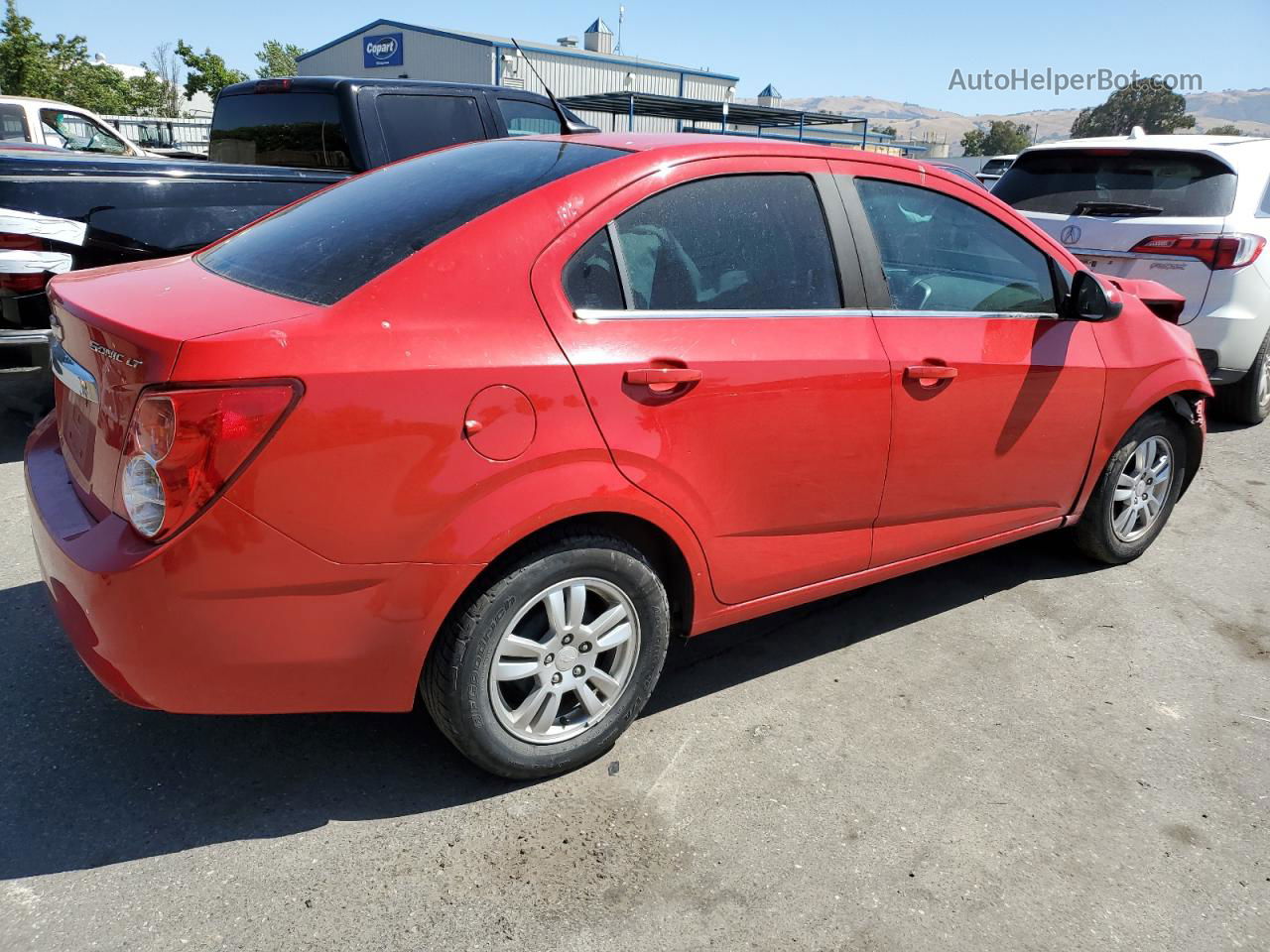 2013 Chevrolet Sonic Lt Red vin: 1G1JC5SG8D4158659