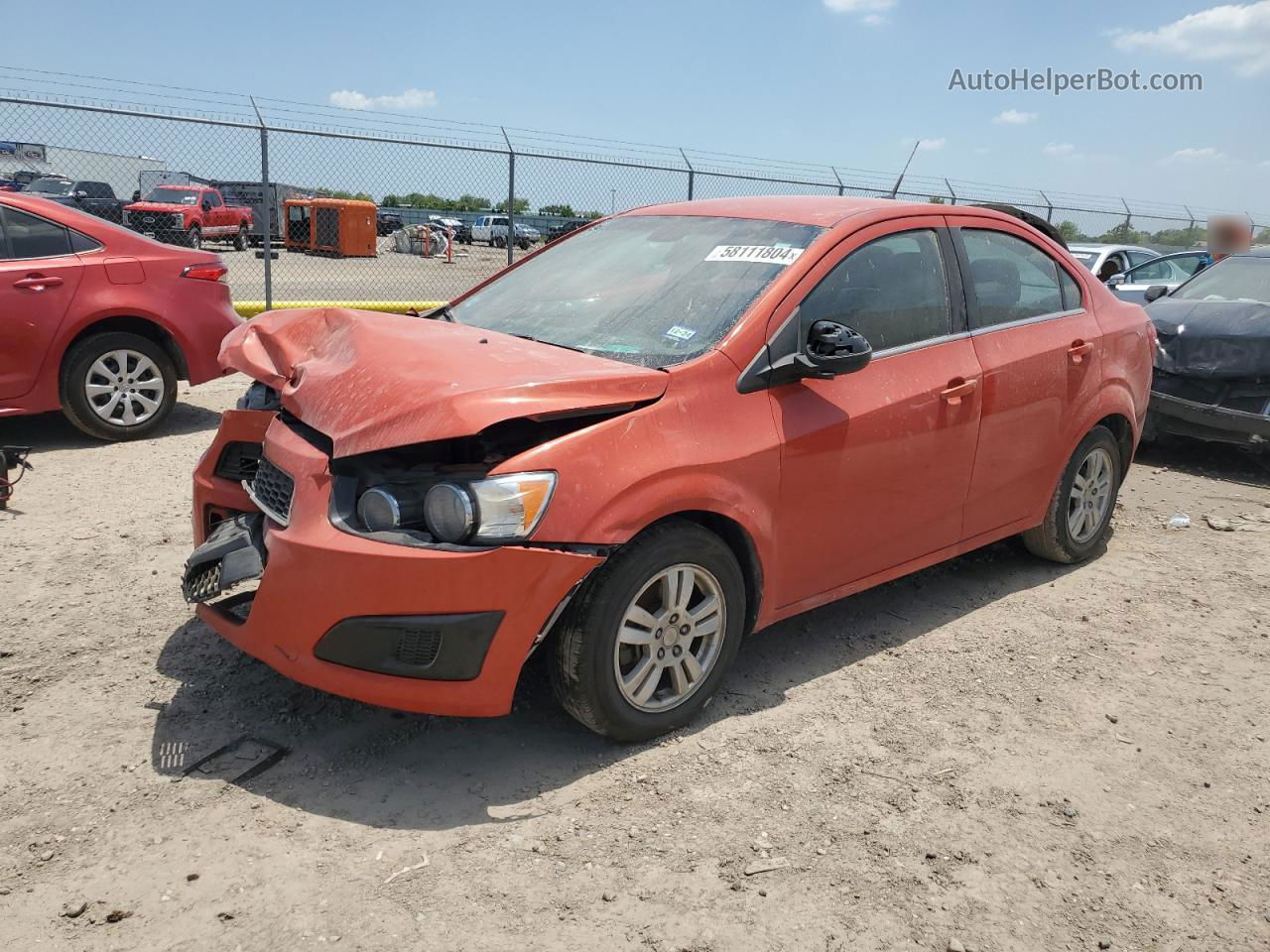 2013 Chevrolet Sonic Lt Orange vin: 1G1JC5SH0D4160110