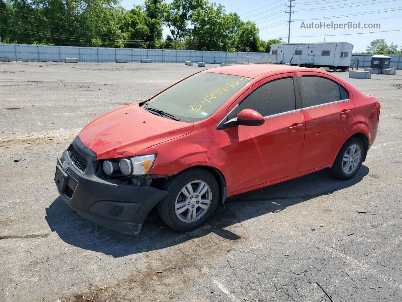 2013 Chevrolet Sonic Lt Red vin: 1G1JC5SH0D4195133