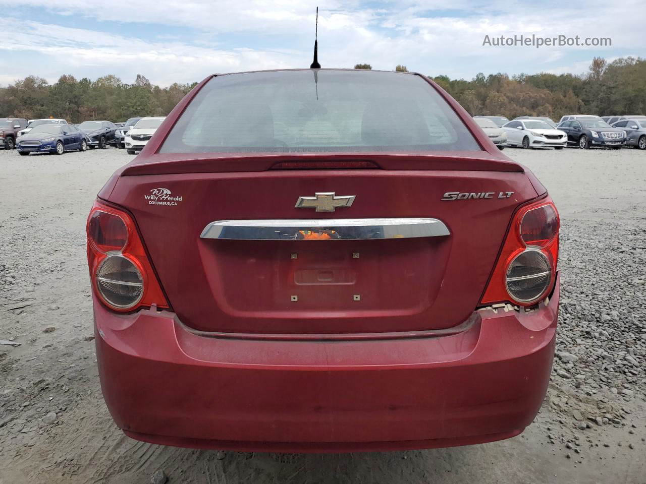 2013 Chevrolet Sonic Lt Red vin: 1G1JC5SH0D4241379