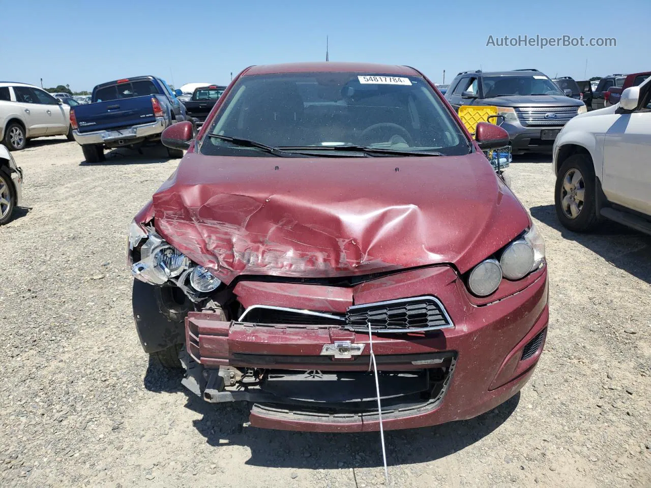 2013 Chevrolet Sonic Lt Red vin: 1G1JC5SH3D4149263