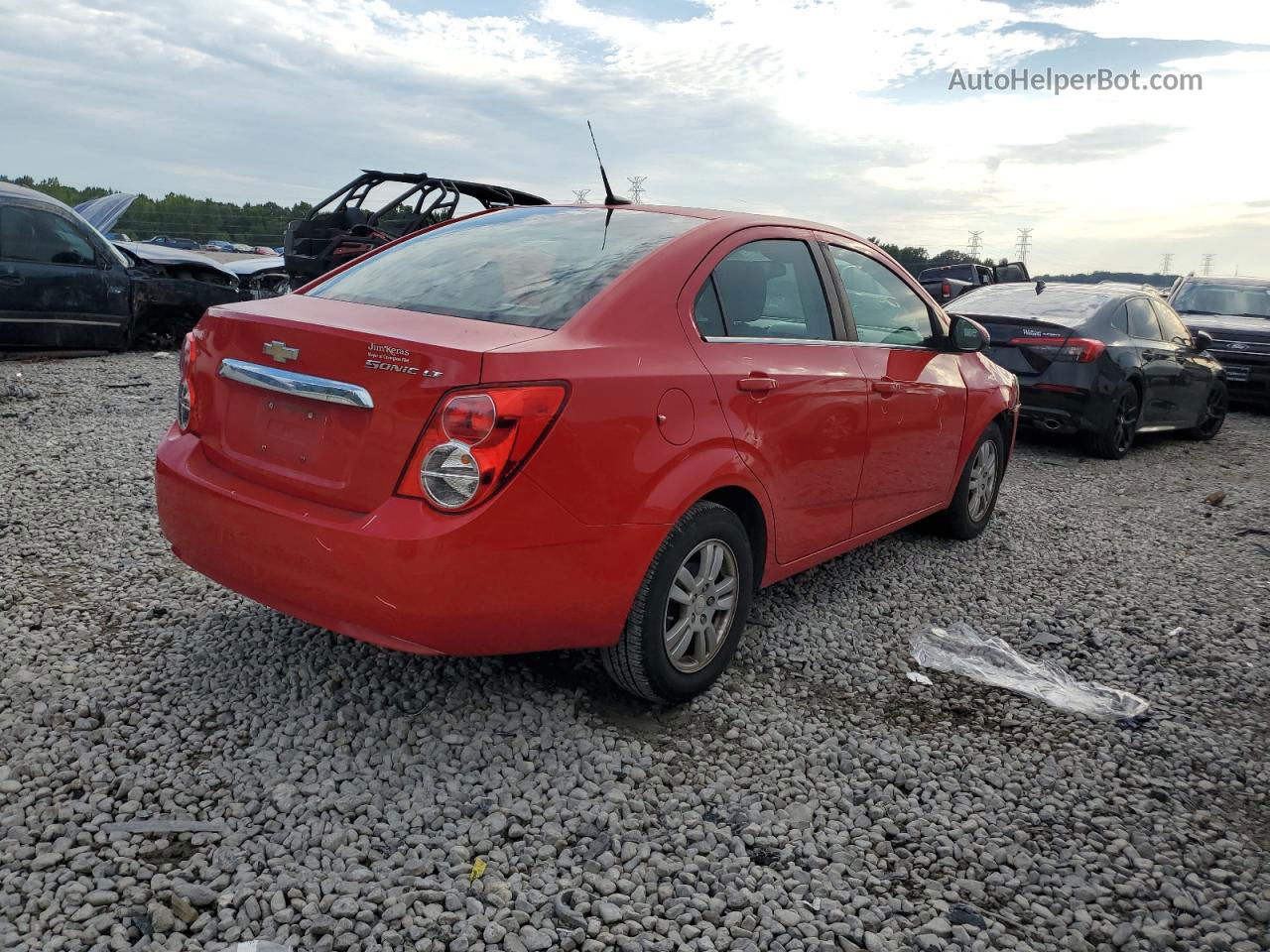 2013 Chevrolet Sonic Lt Red vin: 1G1JC5SH4D4200236