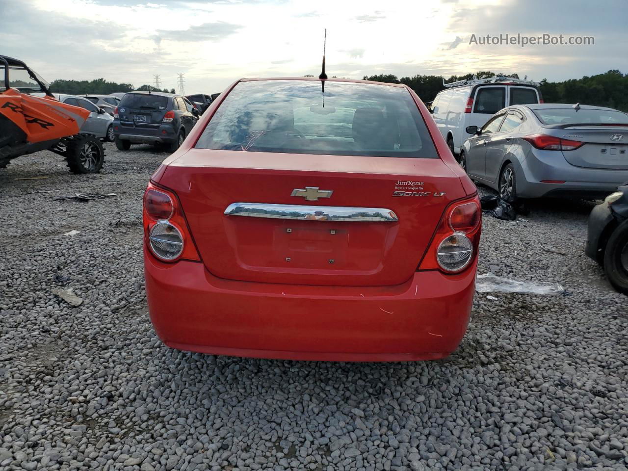 2013 Chevrolet Sonic Lt Red vin: 1G1JC5SH4D4200236