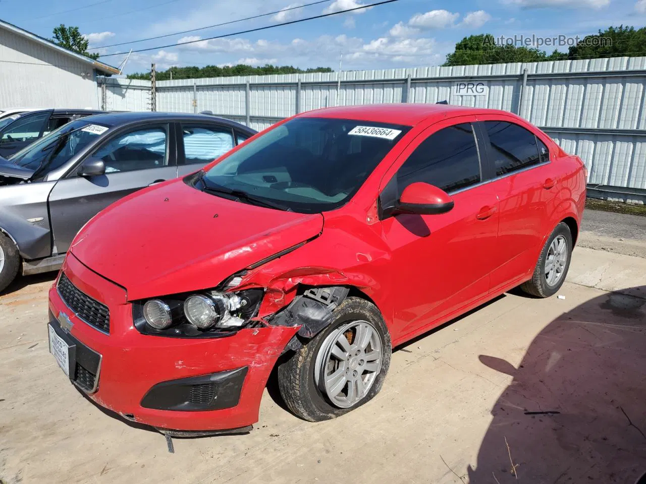 2014 Chevrolet Sonic Lt Red vin: 1G1JC5SH4E4223534