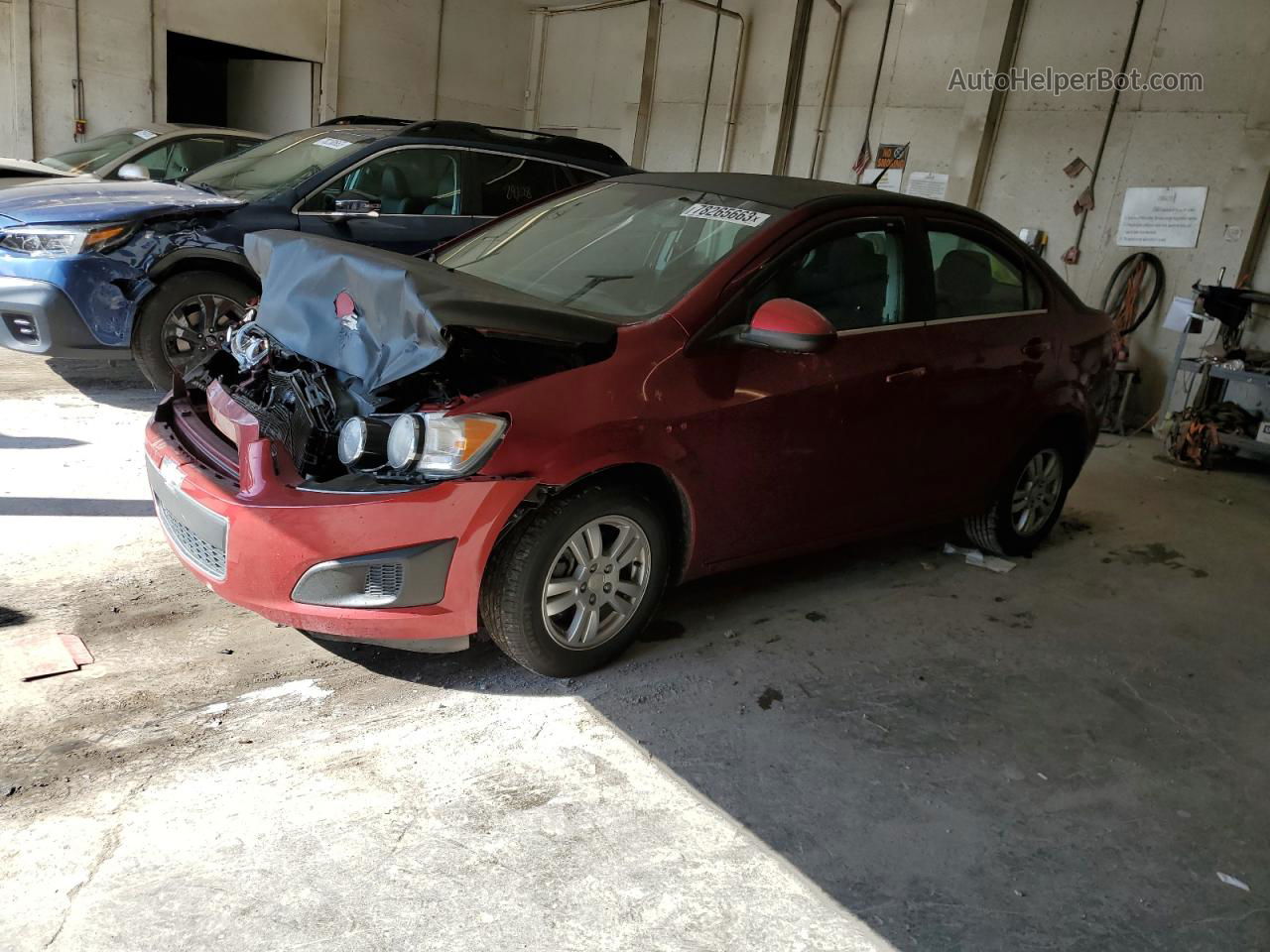 2013 Chevrolet Sonic Lt Burgundy vin: 1G1JC5SH6D4175386