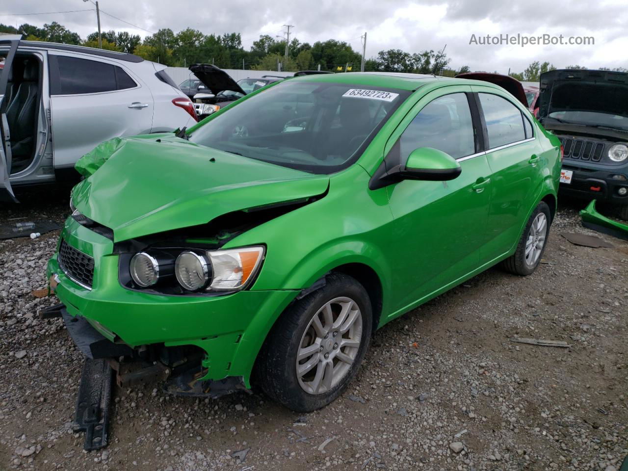 2014 Chevrolet Sonic Lt Зеленый vin: 1G1JC5SH9E4239910