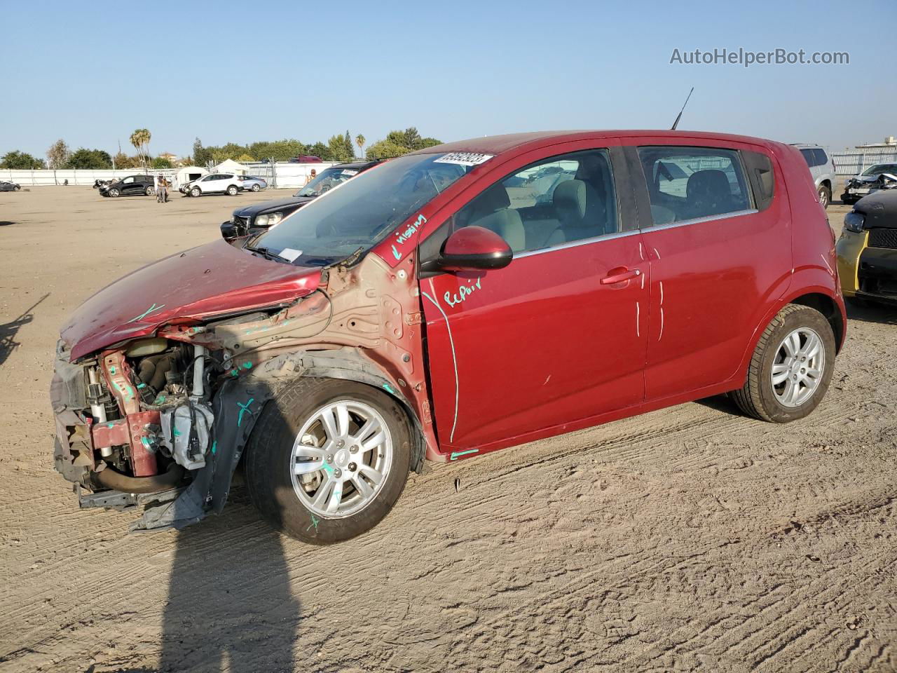 2013 Chevrolet Sonic Lt Burgundy vin: 1G1JC6SB0D4166930