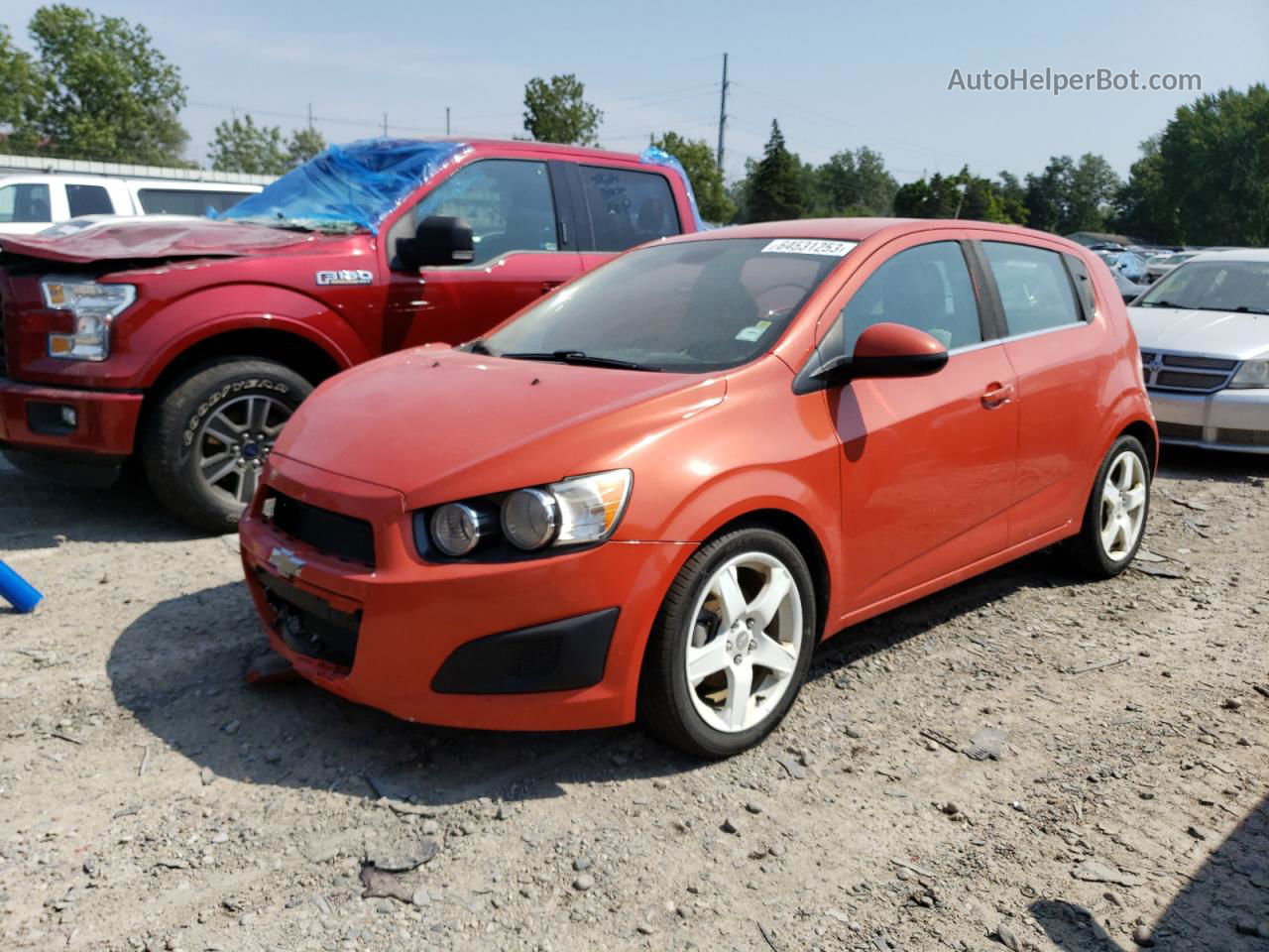 2013 Chevrolet Sonic Lt Orange vin: 1G1JC6SB1D4160604