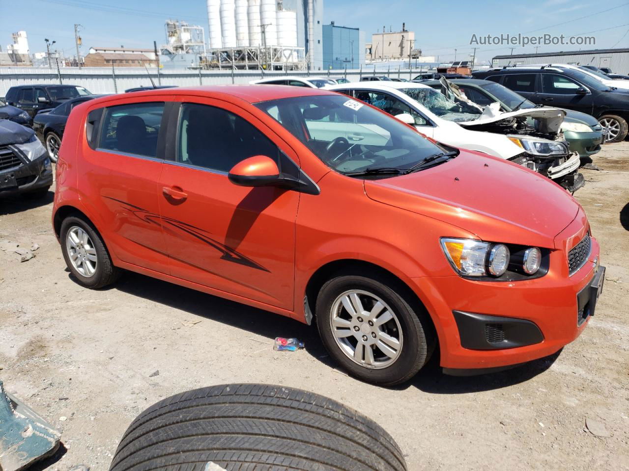 2013 Chevrolet Sonic Lt Orange vin: 1G1JC6SB4D4159771