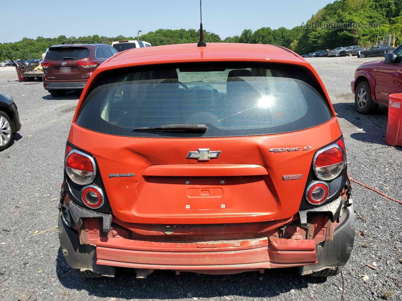 2013 Chevrolet Sonic Lt Orange vin: 1G1JC6SBXD4128248