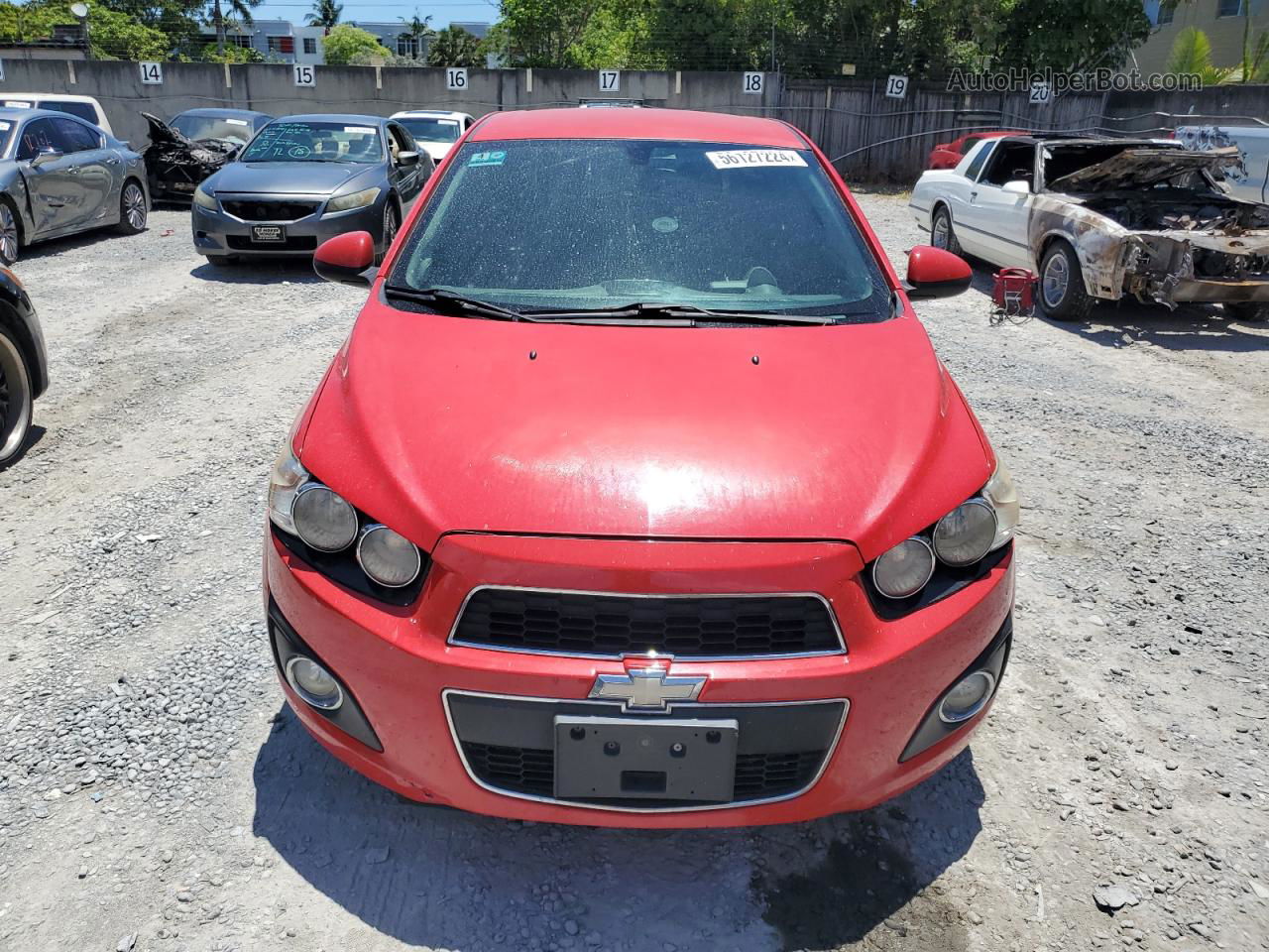 2014 Chevrolet Sonic Lt Red vin: 1G1JC6SG8E4155865