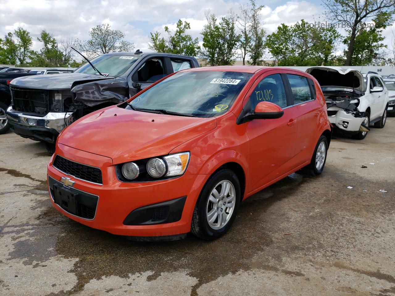 2013 Chevrolet Sonic Lt Orange vin: 1G1JC6SH7D4151314